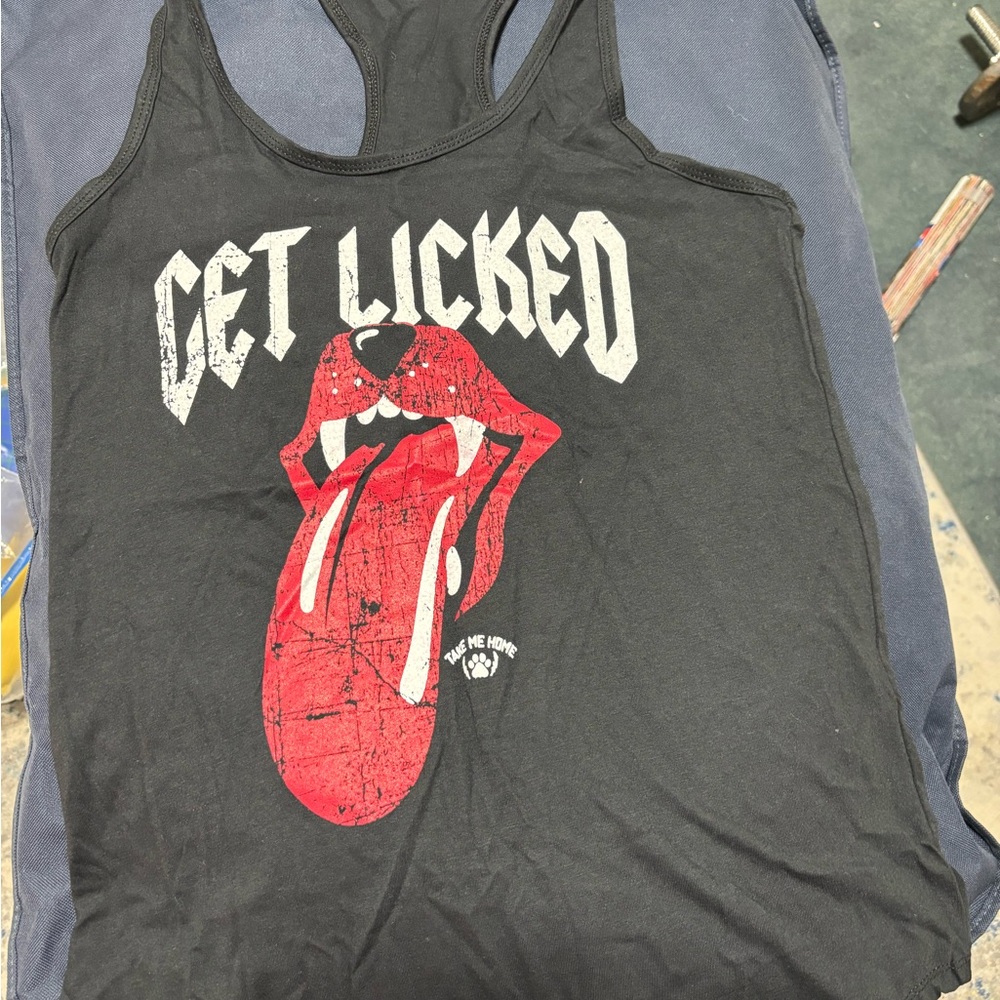 Black 'Get Licked' Original concert Graphic Tank Top So-Cal After Shock